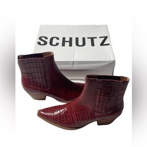 SCHUTZ Burgundy Ankle Boots